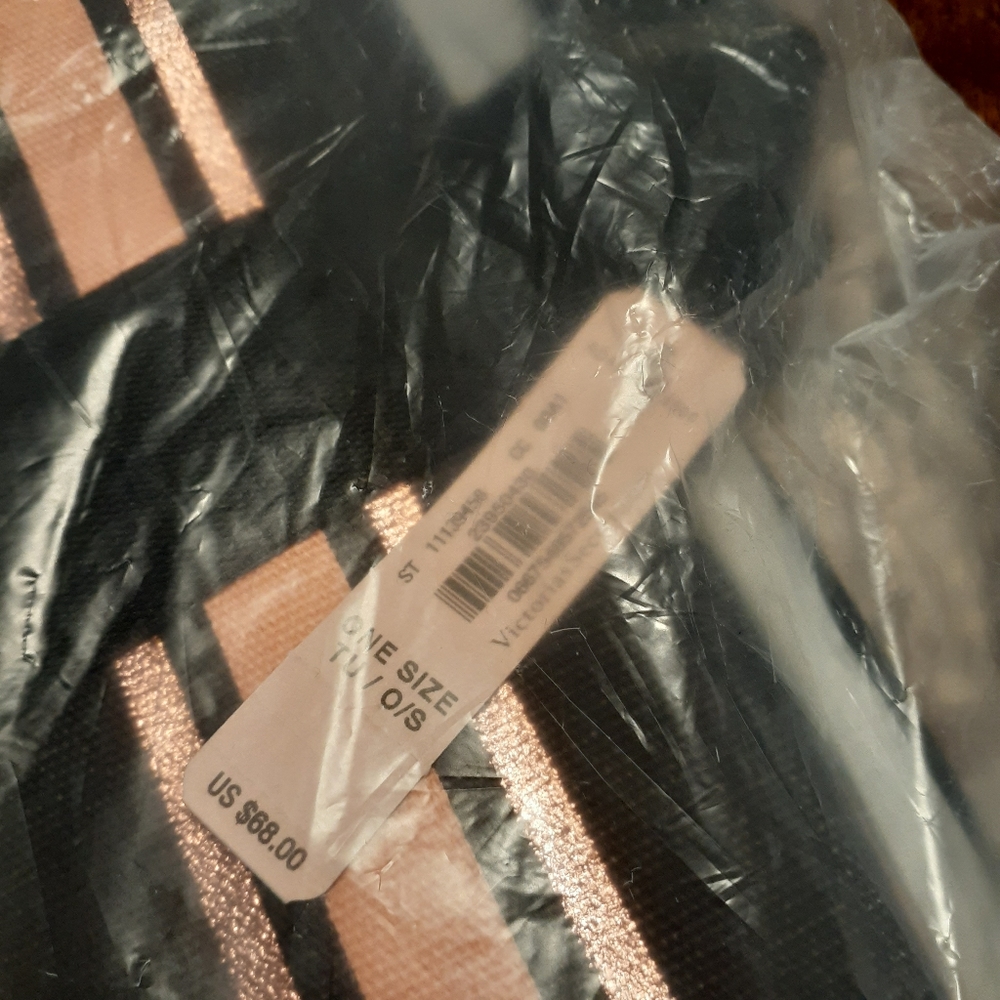 Victoria's Secret Black, Rose Gold striped bag NWT - Picture 5 of 5